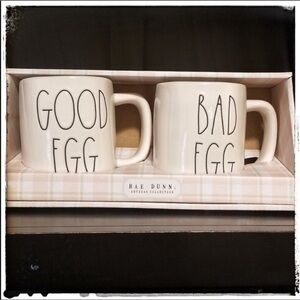 Rae Dunn Good Egg/Bad Egg Mug Set